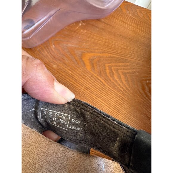 Women's Clarks Collection Textured Leather Slip On Sandals Black Size 10 Sku 299 - Picture 8 of 8